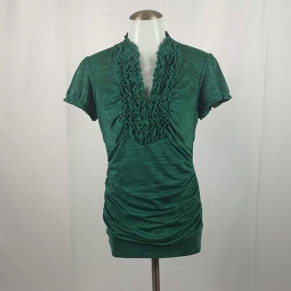 Maurices Size Medium Green Stretchy Blouse Top - Picture 7 of 8